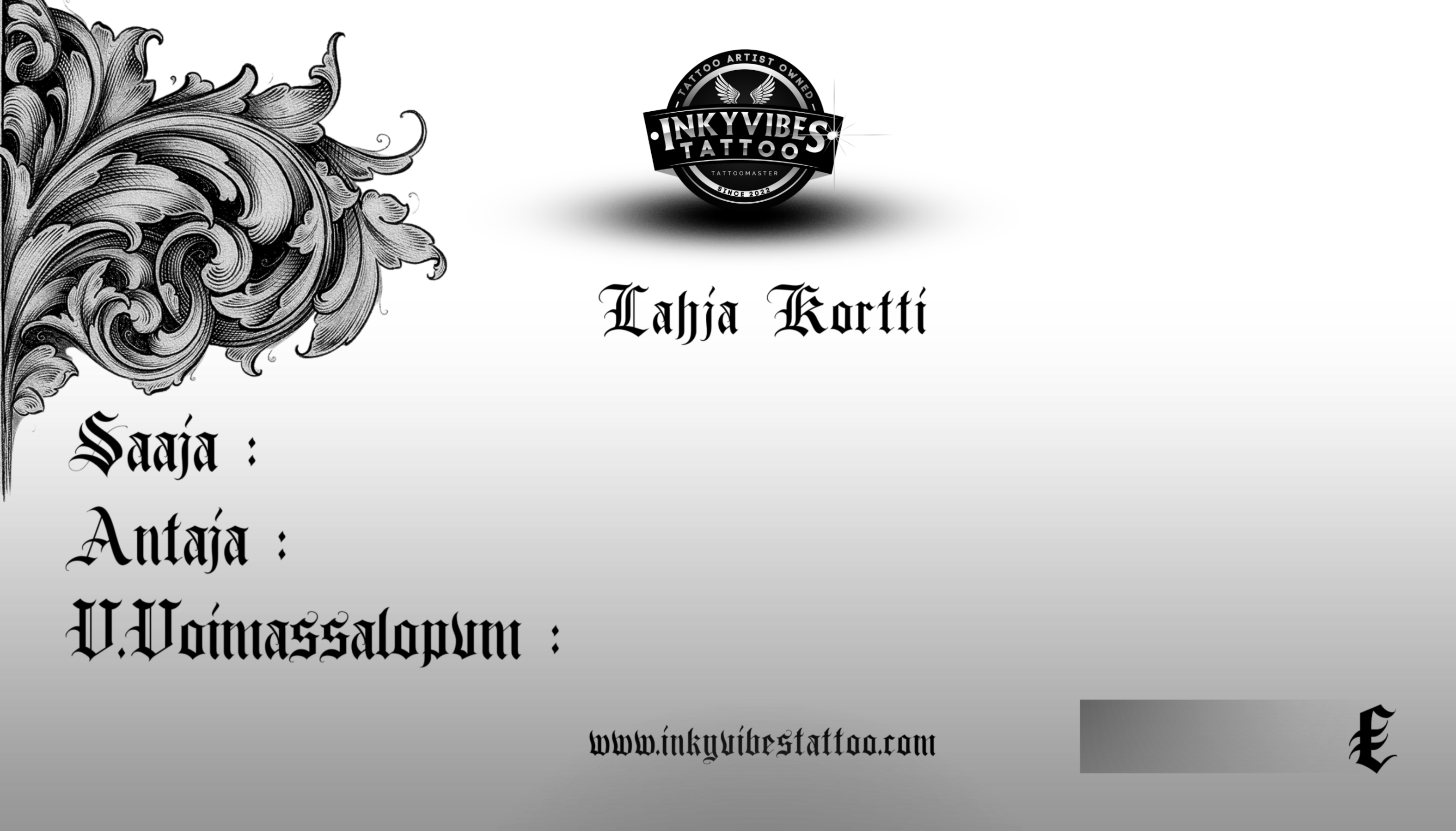 InkyVibes gift card
